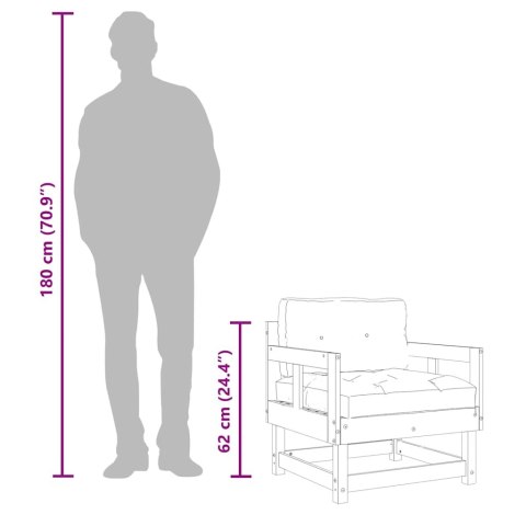 Fotele ogrodowe z poduszkami, 2 szt, białe, lite drewno sosnowe Lumarko!