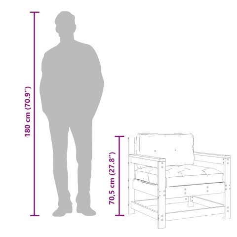 VidaXL Fotele ogrodowe z poduszkami, 2 szt., impregnowana sosna