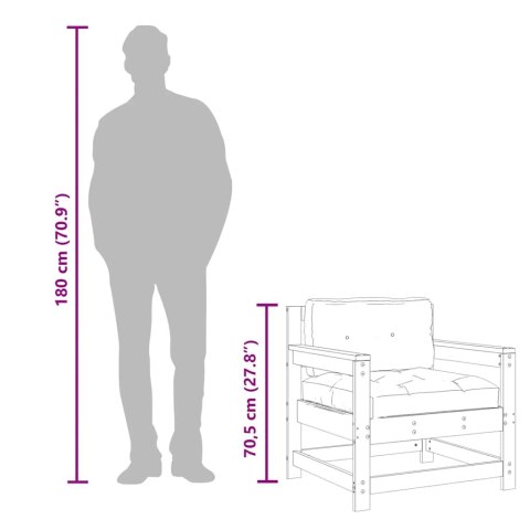 Fotele ogrodowe z poduszkami, 2 szt., lite drewno daglezjowe Lumarko!