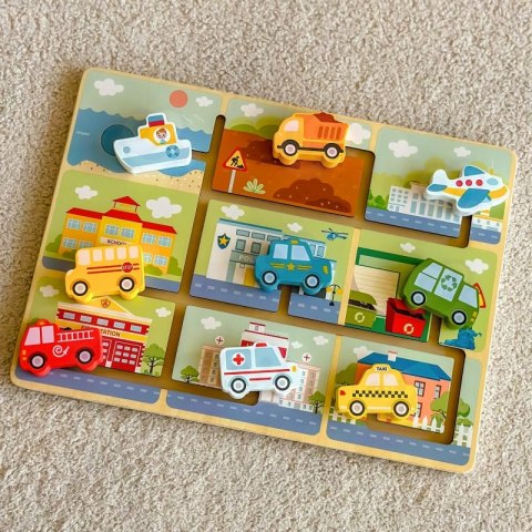 TOOKY TOY Labirynt Drewniany Pojazdy Układanka Lumarko!