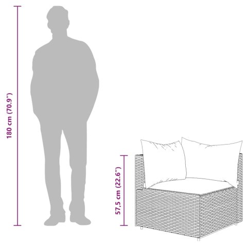 Narożny moduł sofy z poduszkami, szary, polirattan Lumarko!