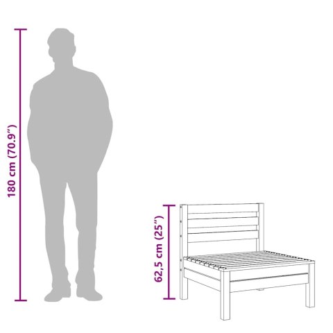  Ogrodowa sofa środkowa, czarna, lite drewno sosnowe  Lumarko!