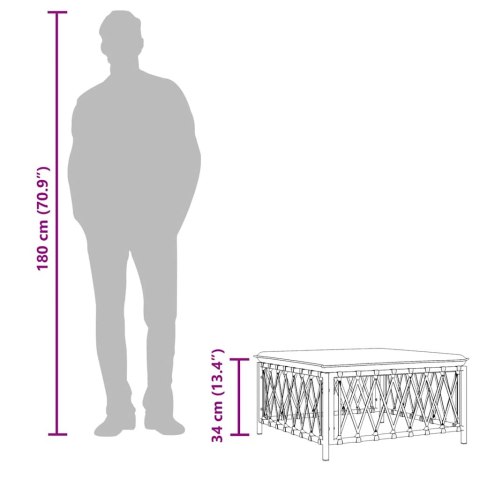 Ogrodowy podnóżek z poduszką, biały, plecionka Lumarko!