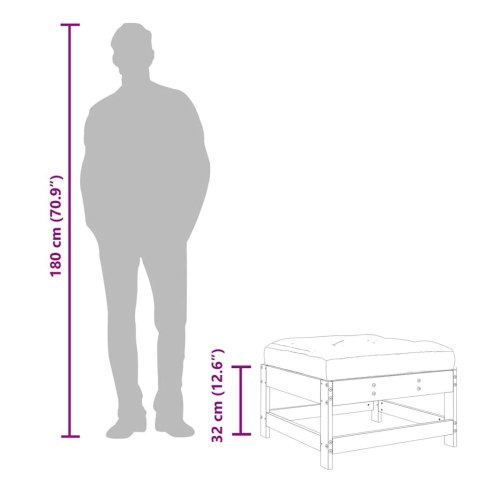 Podnóżek ogrodowy z poduszką, szary, lite drewno sosnowe Lumarko!