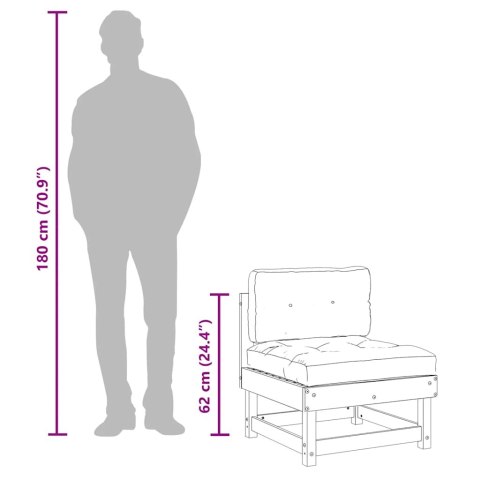 Siedziska środkowe z poduszkami, 2 szt., lite drewno sosnowe Lumarko!