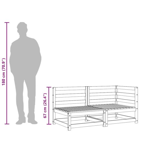 Sofa ogrodowa, 2-osobowa, biała, lite drewno sosnowe Lumarko!