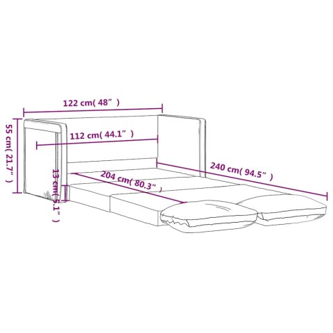  Sofa podłogowa 2-w-1, niebieska, 122x204x55 cm, aksamit Lumarko! Lumarko!