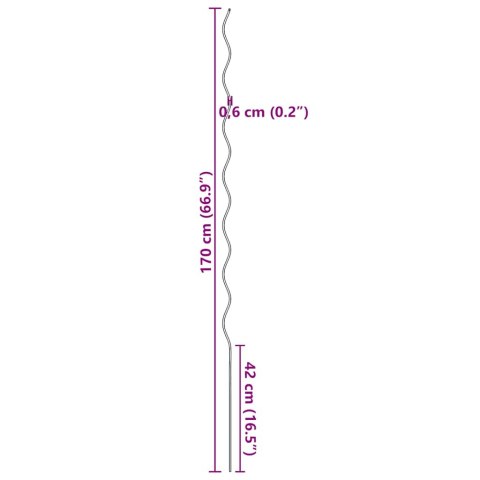  Spiralne podpórki do roślin, 5 szt., 170 cm, stal galwanizowana Lumarko!