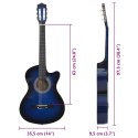  Gitara akustyczna z wycięciem, 6 strun, niebieska, 38" Lumarko!