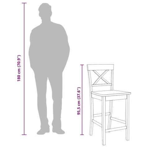  Hokery barowe 2 szt. Naturalne drewno lite guma Lumarko! Lumarko!