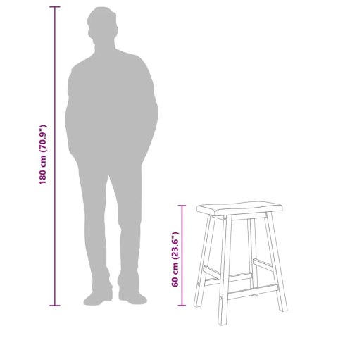  Hokery barowe 2 szt. Naturalne drewno lite guma Lumarko! Lumarko!