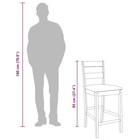  Hokery barowe z poduszkami 2 szt. Białe lite drewno gumowe Lumarko! Lumarko!