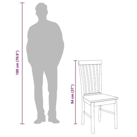  Krzesła do jadalni 2 szt. Białe lite drewno gumowe Lumarko! Lumarko!