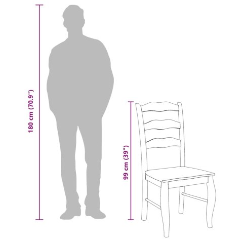 Krzesła do jadalni 2 szt. Białe lite drewno gumowe Lumarko! Lumarko!