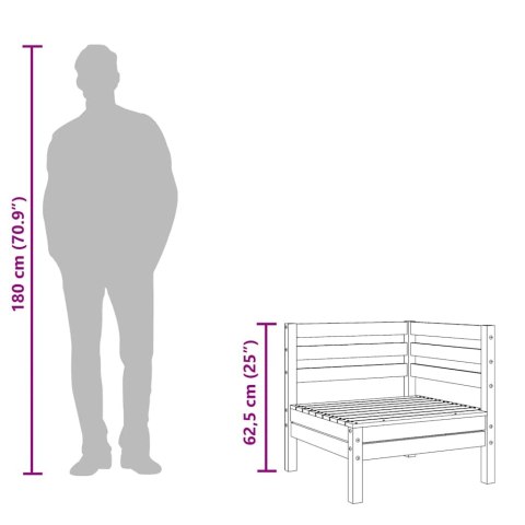  Ogrodowa sofa narożna, szara, lite drewno sosnowe  Lumarko!