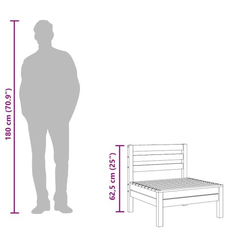  Ogrodowa sofa środkowa, lite drewno sosnowe Lumarko!