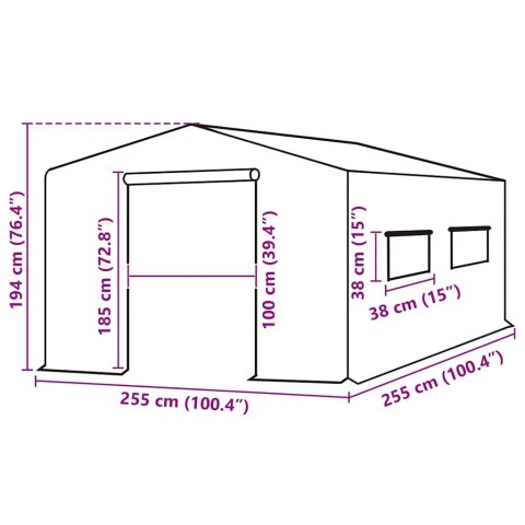  Pokrycie do szklarni (6,5025 m²), 255x255x194 cm, zielone Lumarko!