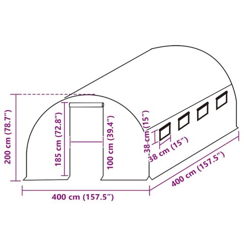  Zastępcze pokrycie szklarni (16 m²), 400x400x200 cm, zielone Lumarko!
