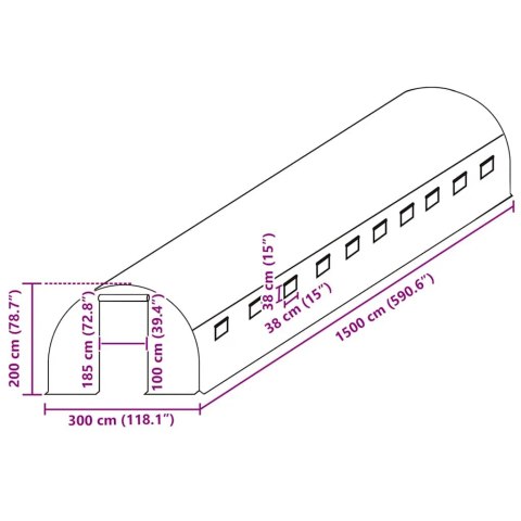  Zastępcze pokrycie szklarni (45 m²), 300x1500x200 cm, zielone Lumarko!