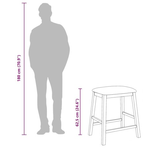 Krzesła barowe z poduszkami 2 szt. Brązowe lite drewno gumowe Lumarko! Lumarko!