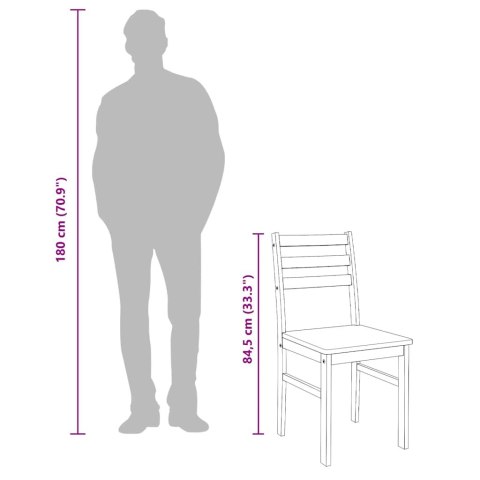 Krzesła do jadalni 2 szt. Białe lite drewno gumowe Lumarko! Lumarko!