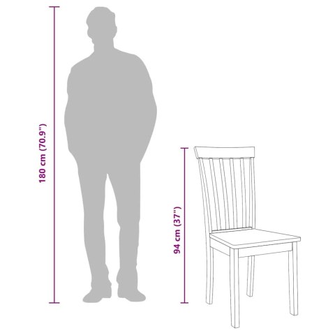 Krzesła do jadalni 2 szt. Białe lite drewno gumowe Lumarko!