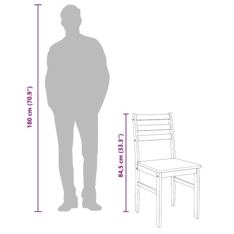 Krzesła do jadalni 2 szt. Białe lite drewno gumowe Lumarko!