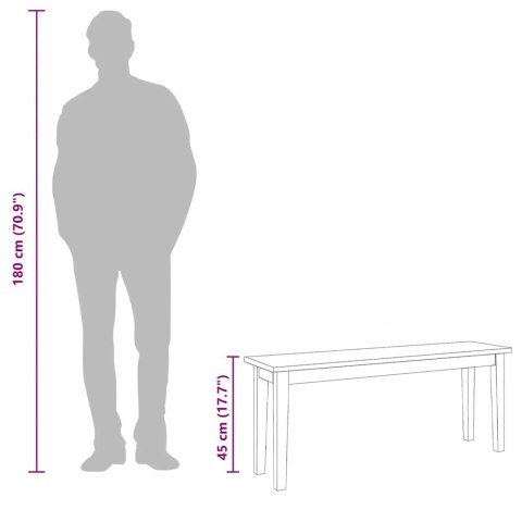 Ławka 110 cm Biała lite drewno guma Lumarko!