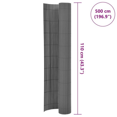  Ogrodzenie dwustronne, 110x500 cm, szare Lumarko!