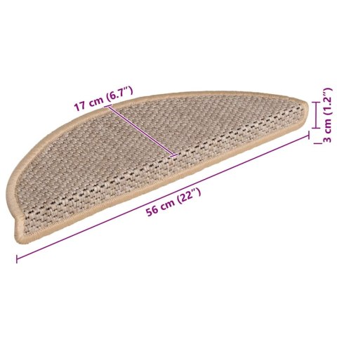  Samoprzylepne nakładki na schody, 15 szt., 56x20 cm, beżowe Lumarko!