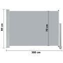  Wysuwana markiza boczna na taras, 80 x 300 cm, szara Lumarko!