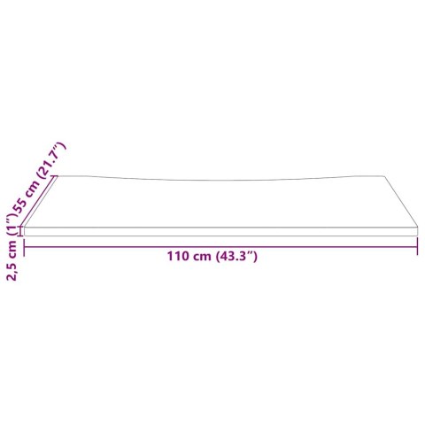 VidaXL Blat biurka, 110x55x2,5 cm, lite drewno sosnowe