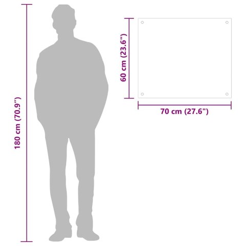  Panel ochronny do kuchni, biały, 70x60 cm, szkło hartowane Lumarko!