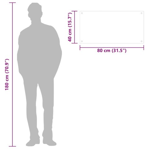  Panel ochronny do kuchni, biały, 80x40 cm, szkło hartowane Lumarko!