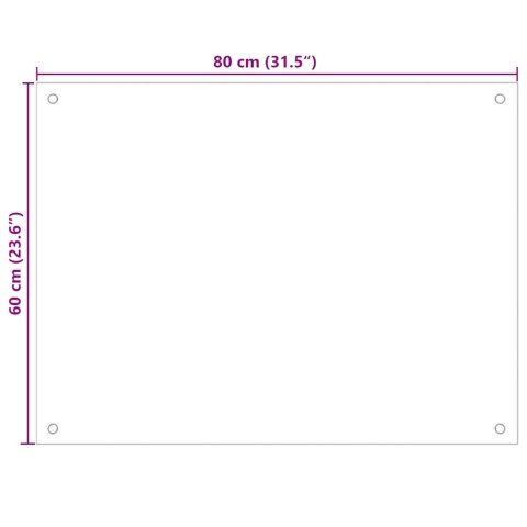 Panel ochronny do kuchni, przezroczysty, 80x60 cm, szkło Lumarko!