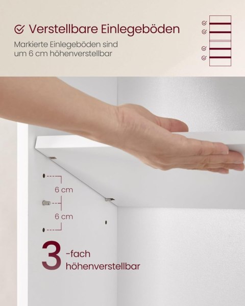 6-poziomowy regał na książki do salonu biura sypialni gabinetu styl skandynawski styl skandynawski 24 x 60 x 178, 5 cm biały Vas