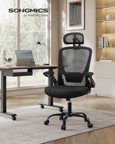 Ergonomiczne krzesło biurowe Krzesło obrotowe z siateczkowym podparciem lędźwiowym Funkcja bujania 53 cm Siedzisko Składane podł
