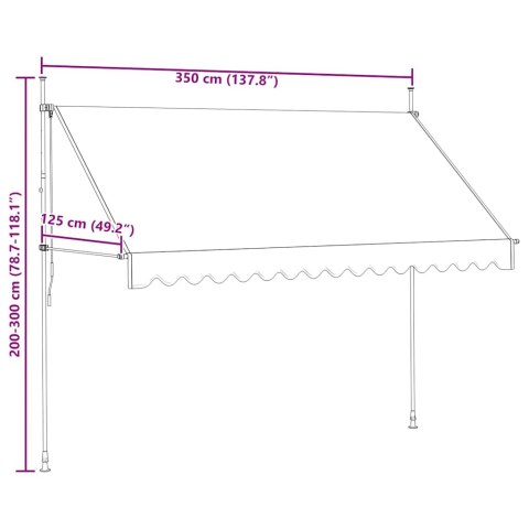  Markiza zwijana ręcznie, 350 cm, antracytowa Lumarko!