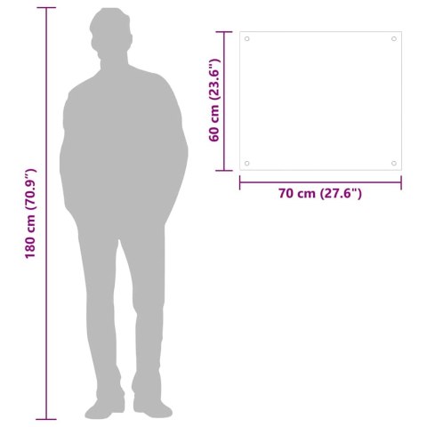  Panel ochronny do kuchni, czarny, 70x60 cm, szkło hartowane Lumarko!