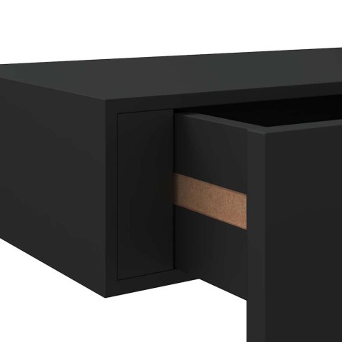  Półka ścienna z szufladą, czarna, 40 x 23,5 x 10 cm, MDF Lumarko!