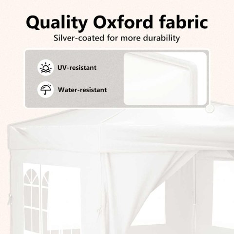 Składany namiot imprezowy ze ściankami, biały, 3x3 m Lumarko!