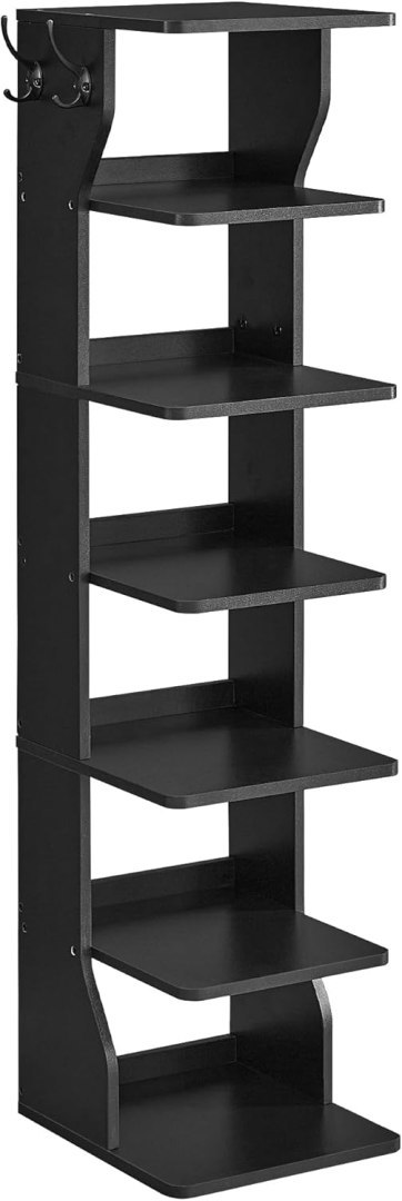 Slim Shoe Rack, wąski organizer do przechowywania butów, 6-poziomowy stojak na buty, do małych przestrzeni, przedpokoju, szatni,