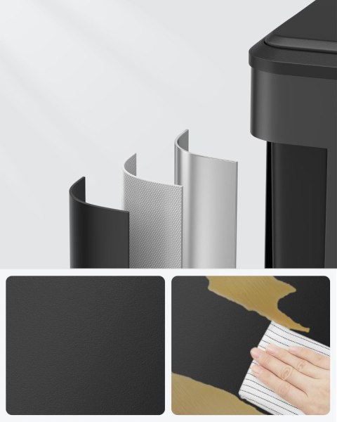 Sortownik na śmieci 2 x 15 l z pokrywą, kosz na śmieci do kuchni i salonu, pedał, stal nierdzewna, hermetyczny, plastikowe butel