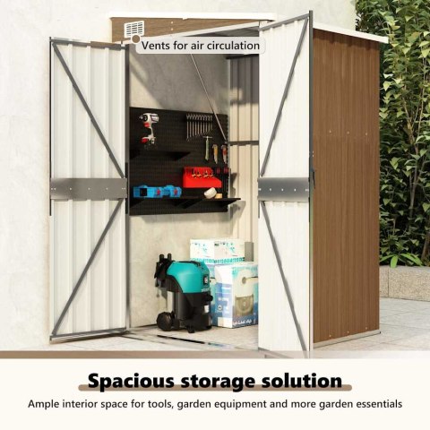 Szopa ogrodowa, mocowana do ściany, brązowa, 118x100x178 cm Lumarko!