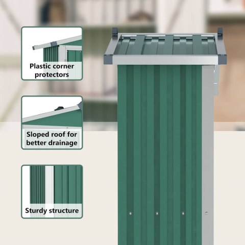  Szopa ogrodowa, zielona, 107,5x46x183 cm, stal galwanizowana Lumarko!