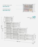 Zamykany stojak na buty, plastikowa szafka do przechowywania butów, 10-gniazdowy modułowy organizer do przechowywania, 30 x 40 x