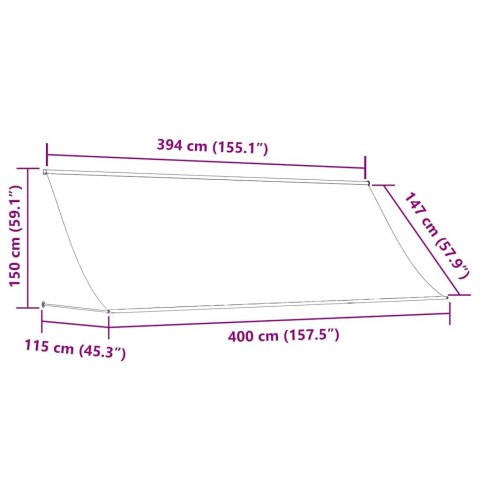  Markiza zwijana, 400 x 150 cm, biało-niebieska Lumarko!