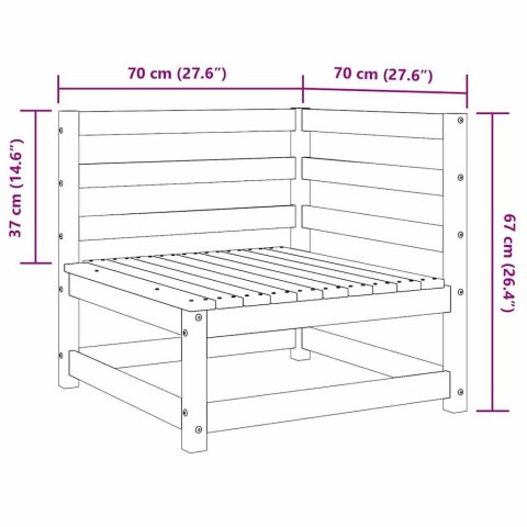  Narożna sofa do ogrodu, miodowy brąz, lita sosna Lumarko!