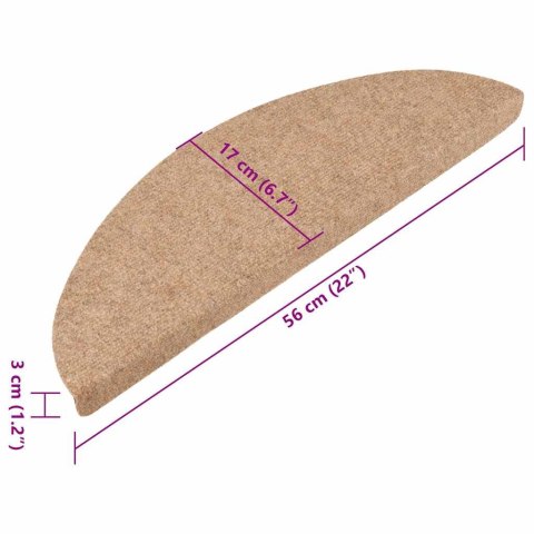  Samoprzylepne nakładki na schody, 15 szt., 56x20 cm, beżowe Lumarko!