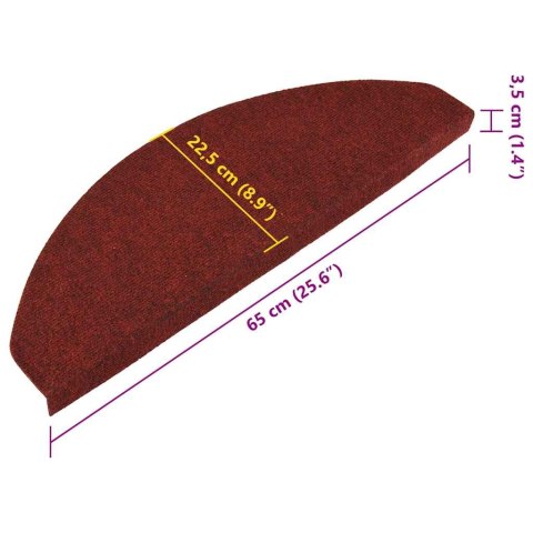  Samoprzylepne nakładki na schody, 15 szt., 65x26 cm, czerwone Lumarko!